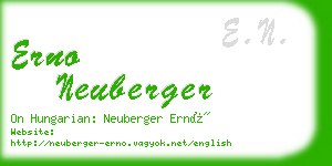 erno neuberger business card
